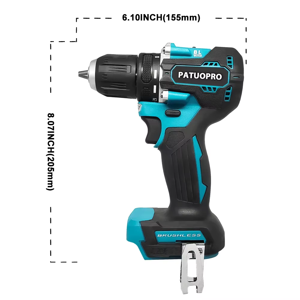 PATUOPRO-Perceuse électrique sans balais pour Makita, outils électriques rechargeables, pilote de perceuse sans fil, batterie 18V, couple Liqu100N. m, 21V