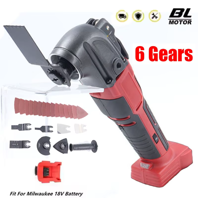 Pour Milwaukee 18V batterie électrique oscillant outil multifonction 6 vitesses sans fil Vibration tondeuse scie de coupe outils électriques