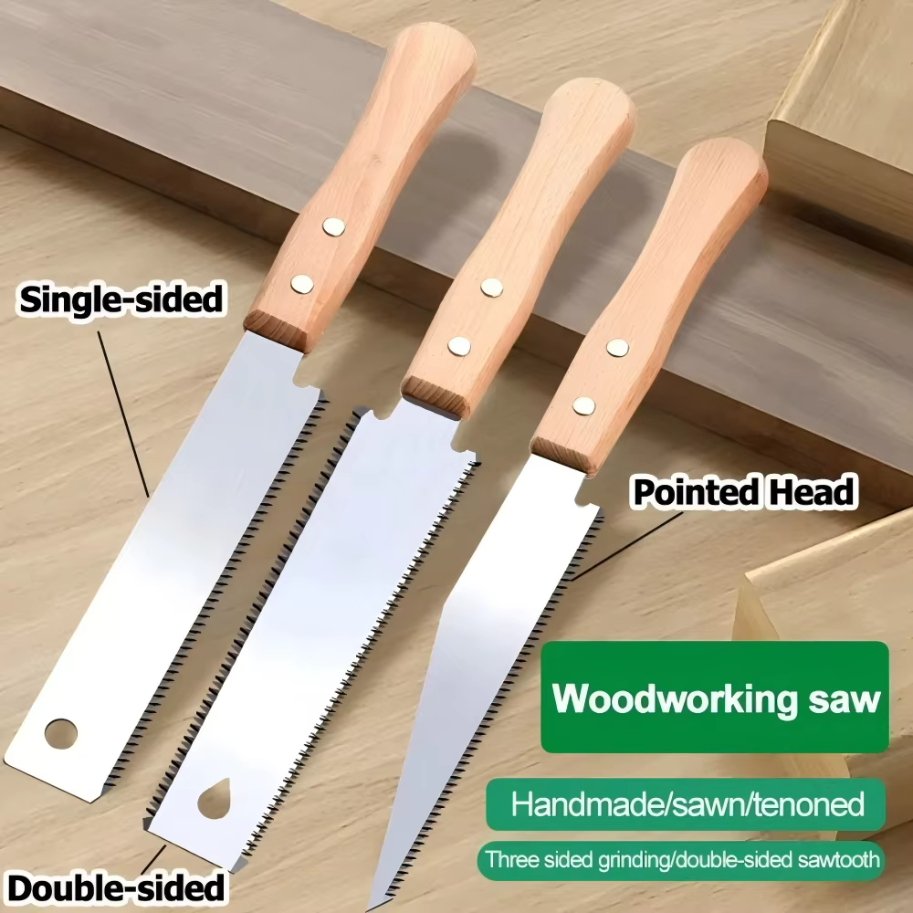 Scie à main de style japonais, simple ou double face, à dents fines, en acier SK5, flexible, outil de travail du bois