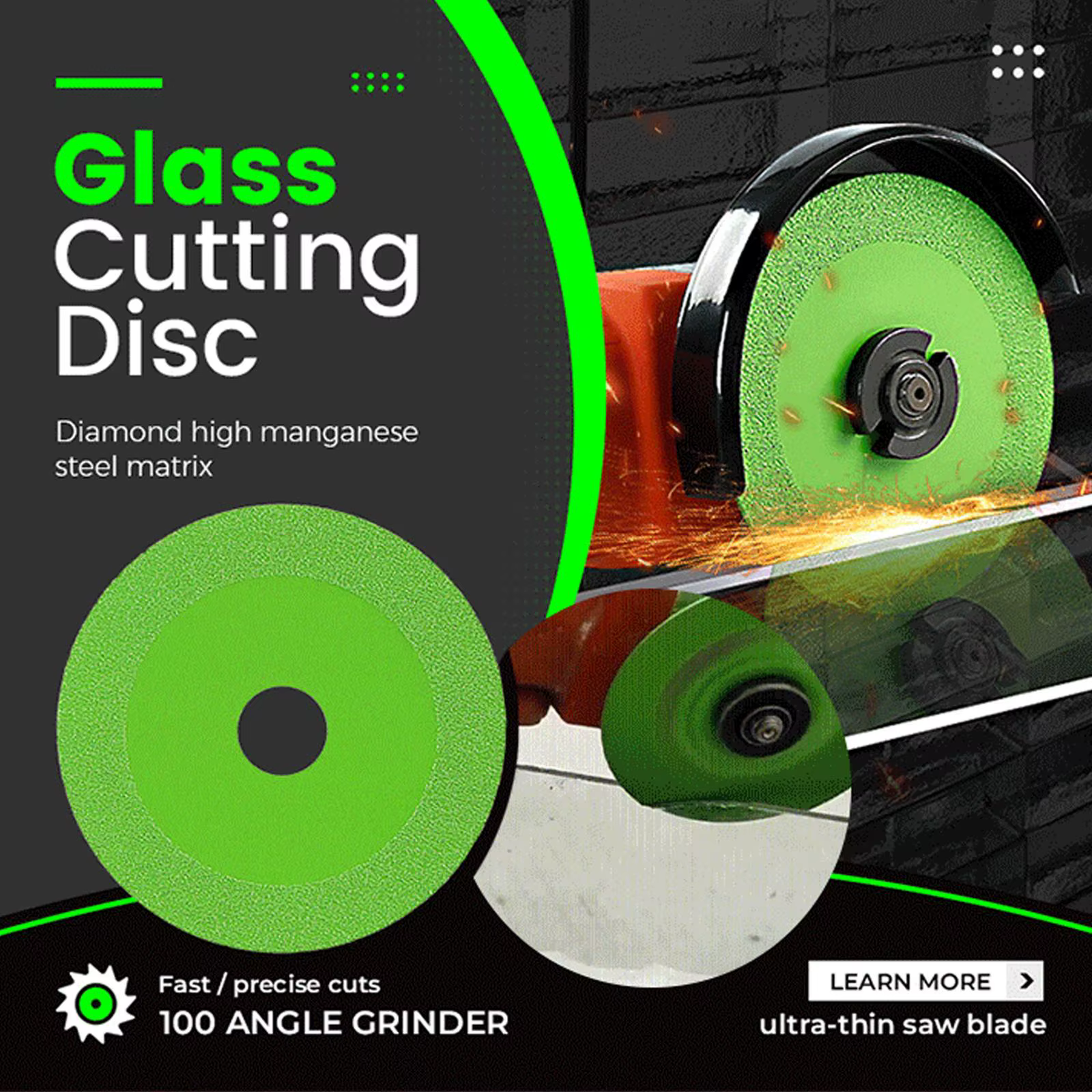 Disque de coupe diamant pour verre et carrelage