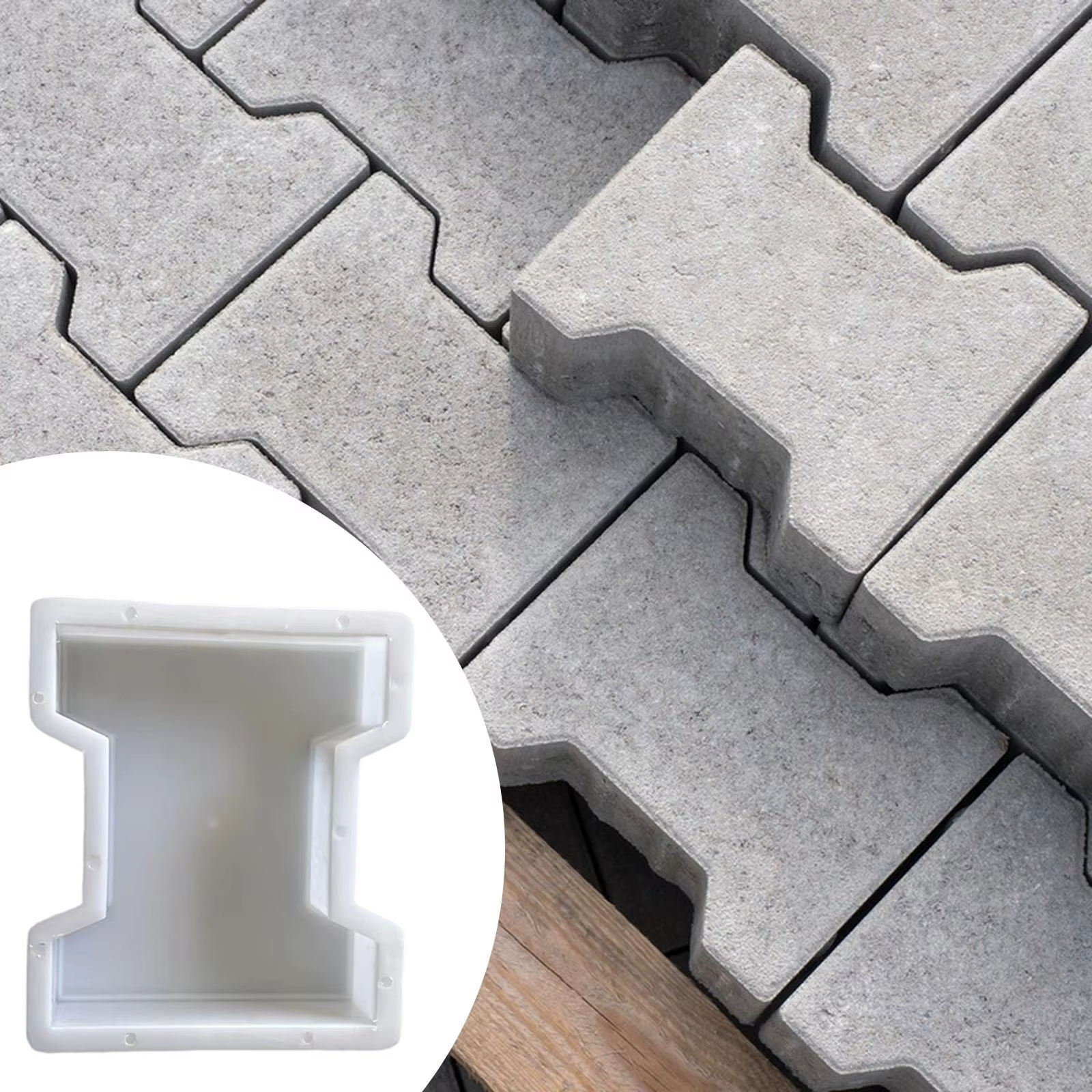 Moule de décoration de jardin en ciment, outil de création de chemins et de modèles pour la fabrication de carreaux de sol de patio extérieur DIY