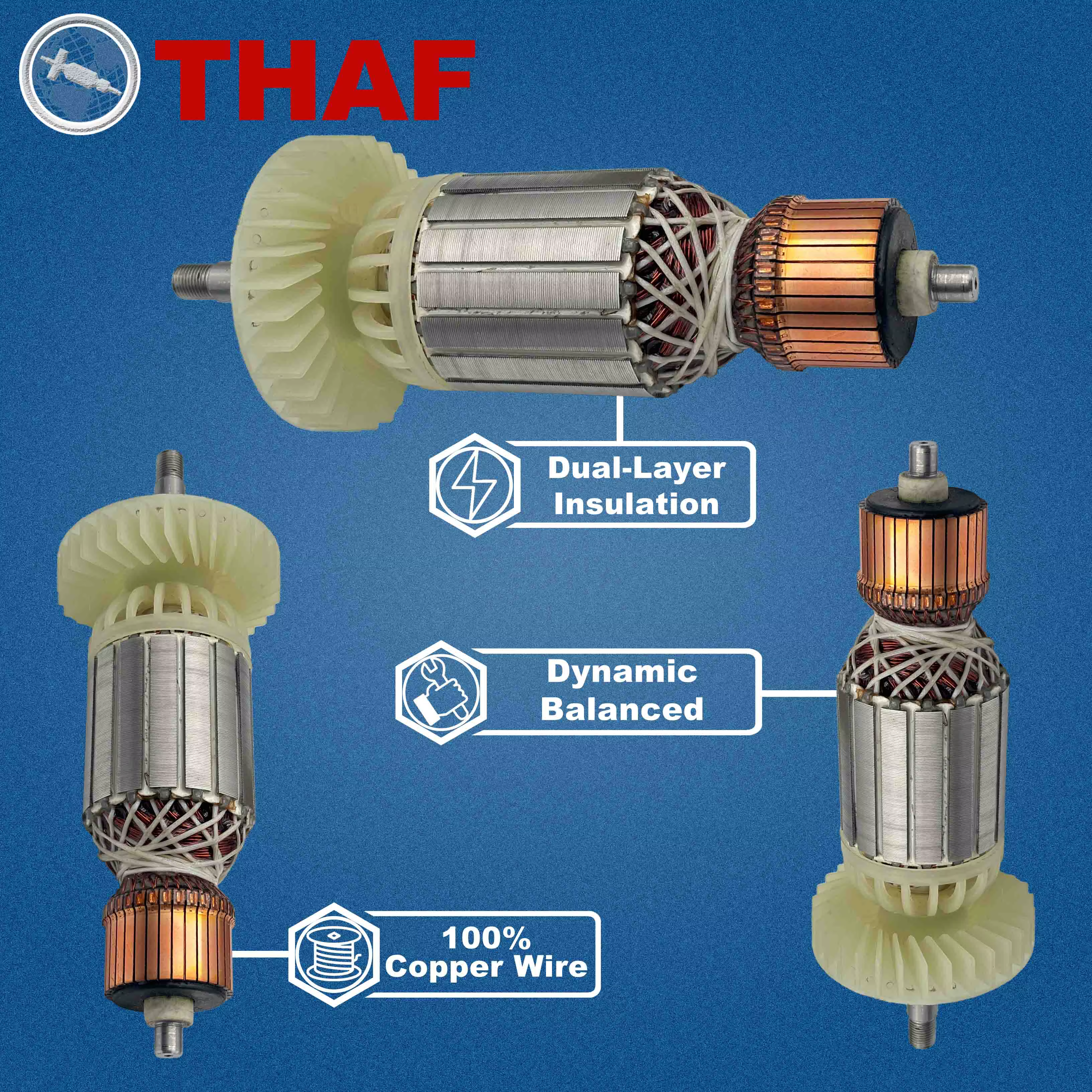 AC 220V 240V W21-180 W20-180 W21-230 W20-230 Induit Rotor pour METABO Meuleuse Angulaire Pièces de rechange