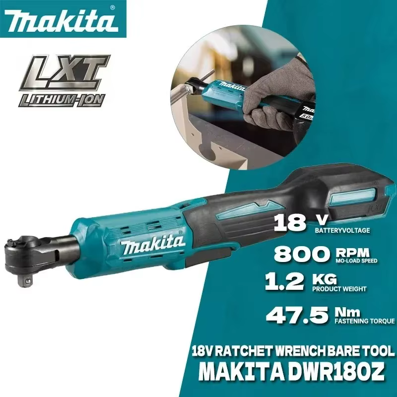Clé à cliquet à angle droit Makita 2026 sans fil, sans balais, à vitesse variable, avec LED, pour réparation domestique et système de bricolage