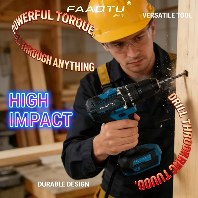 Perceuse électrique FAAOTU 487-10mm - Qualité MT, multifonctionnelle pour le bois/métal/béton, compatible avec les batteries MT