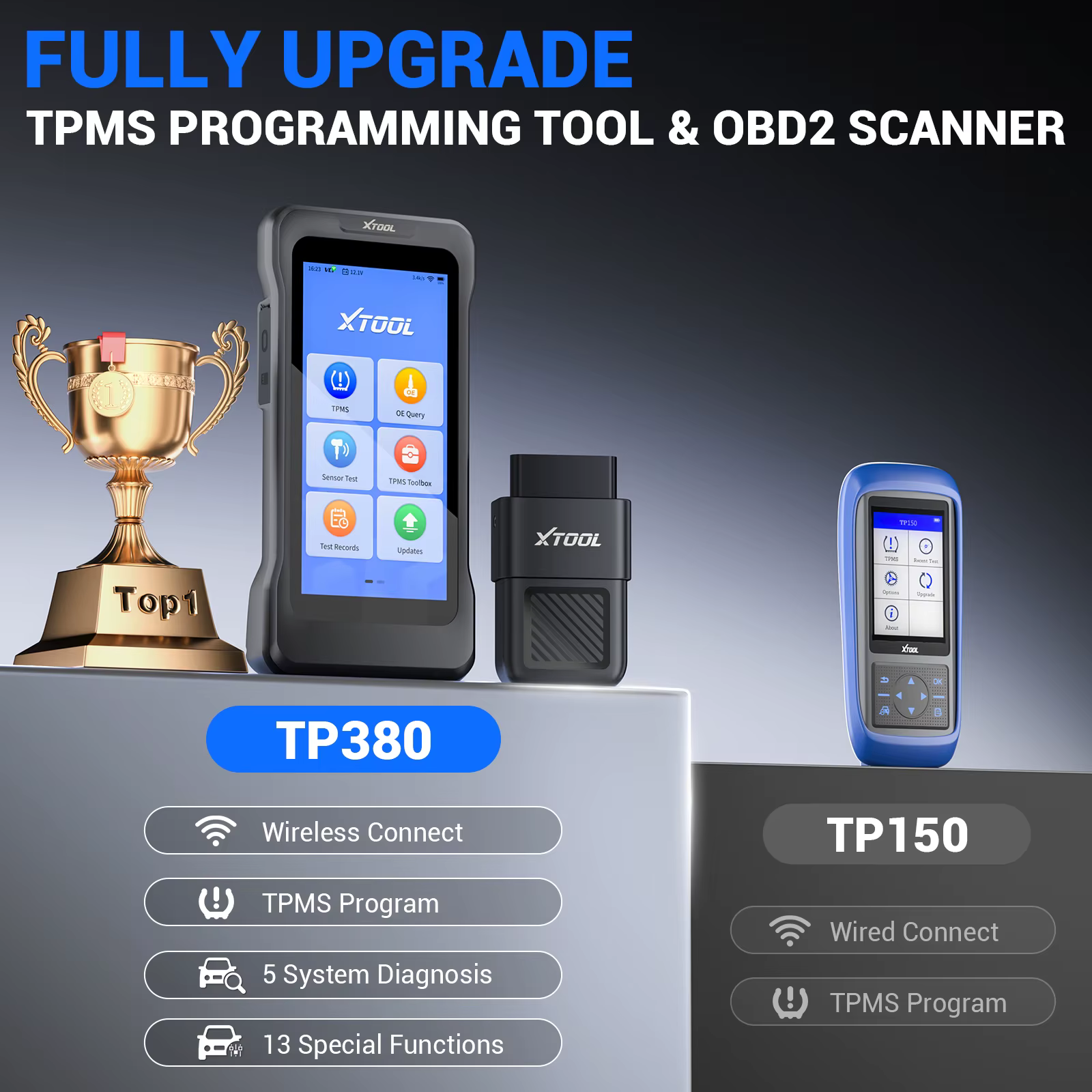 2026 XTOOL TP380 Scanner de programmation TPMS 5 systèmes Outil de diagnostic