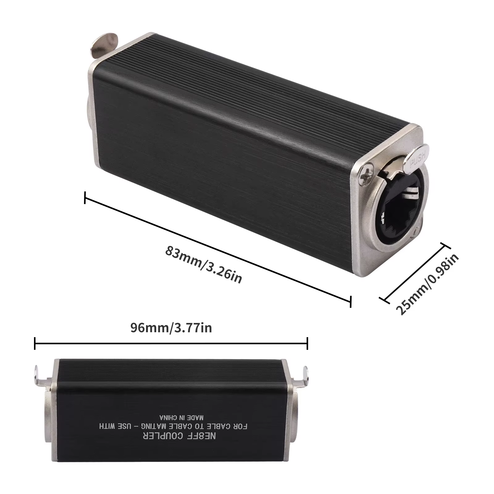 Connecteur RJ45 femelle-femelle en ligne avec système de verrouillage à ressort reconnu, coupleur Ethercon pour extensions de câbles