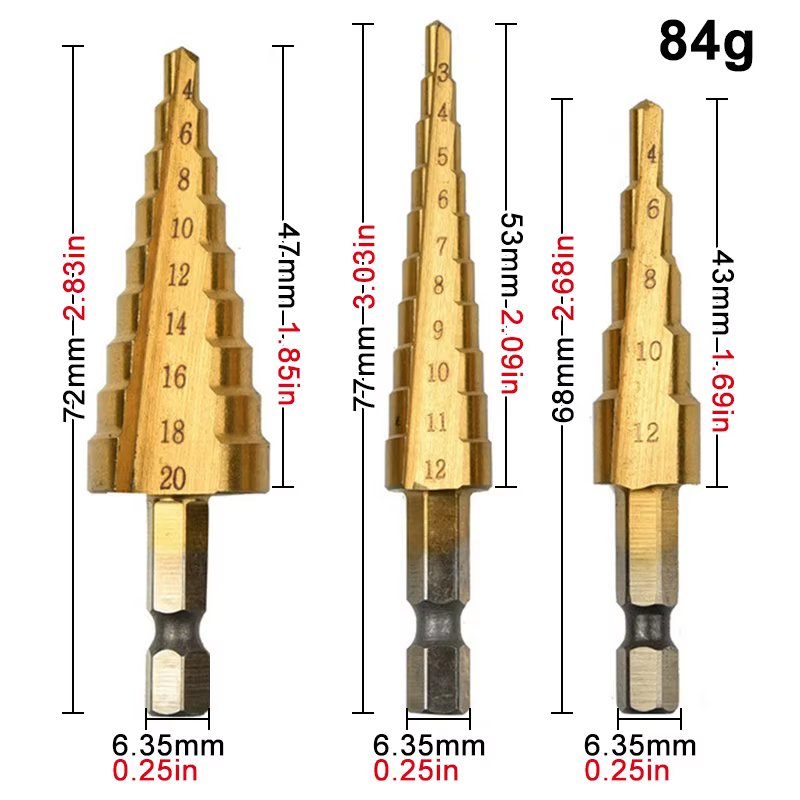 Perceuse étagée plaquée titane