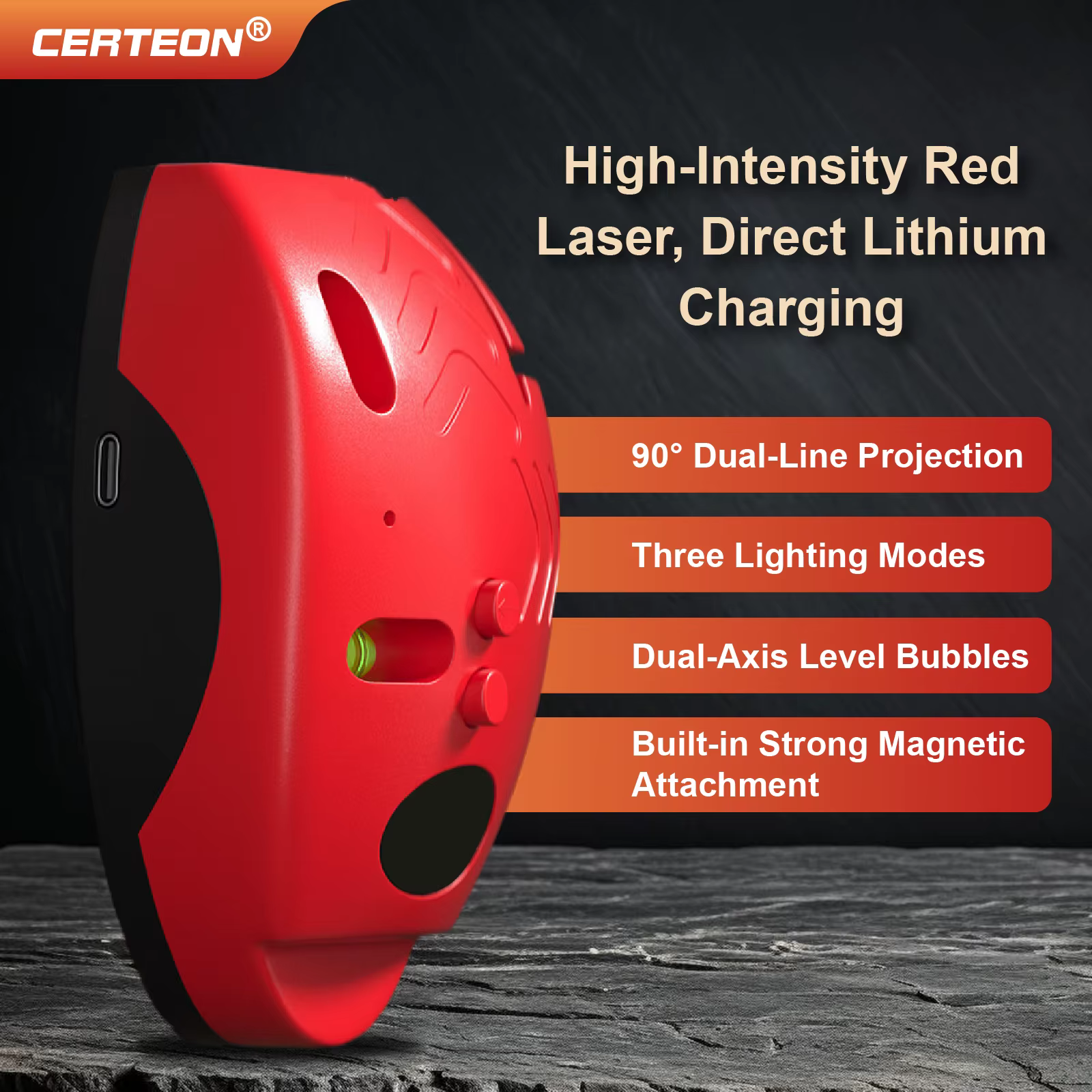 Niveau Laser Angle Droit 90° Haute Précision Infrarouge Électronique Mini Format Portable Ligne Fine Lumineuse pour Carrelage Travaux de Construction