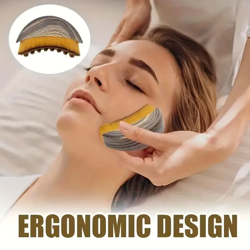 Brosse de drainage lymphatique pour le visage et le corps, outil de massage ergonomique, s'adapte aux contours de la peau, détoxification et relaxation