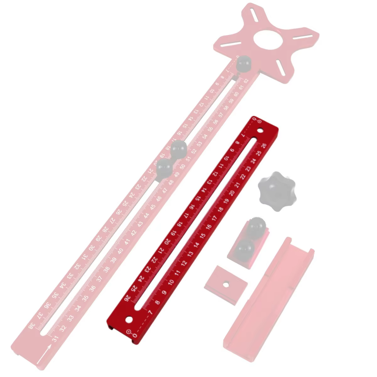 Kit de guides de coupe circulaire réglables pour défonceuse à bois