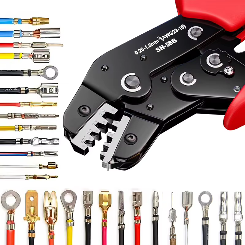 Kit d'outils de sertissage à cliquet pour broches Dupont JST MOLEX à barillet ouvert EPC PCIE SATA - Terminals