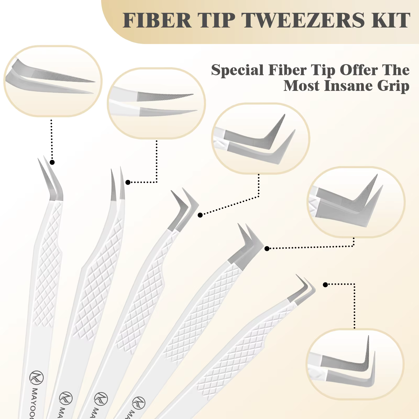 Pincettes pour Extensions de cils, avec pointes en fibres, pour artistes de cils, haute précision, antistatiques, super dures, outils de maquillage, Logo personnalisé