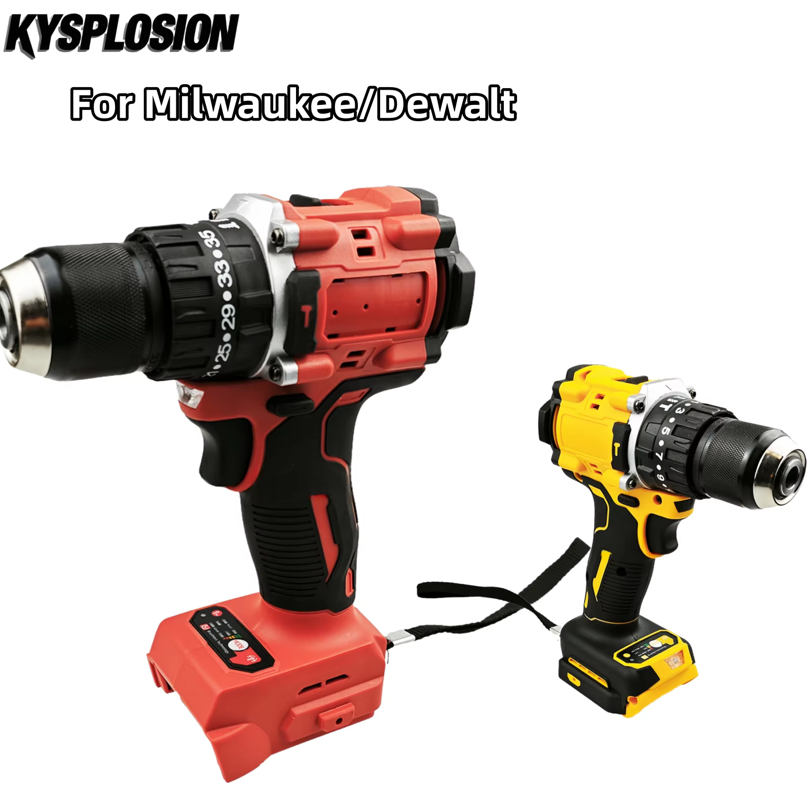 Pour Milwaukee M18/Dewalt 20V batterie 10MM tournevis sans fil perceuse électrique à 2 vitesses pour outil de perçage