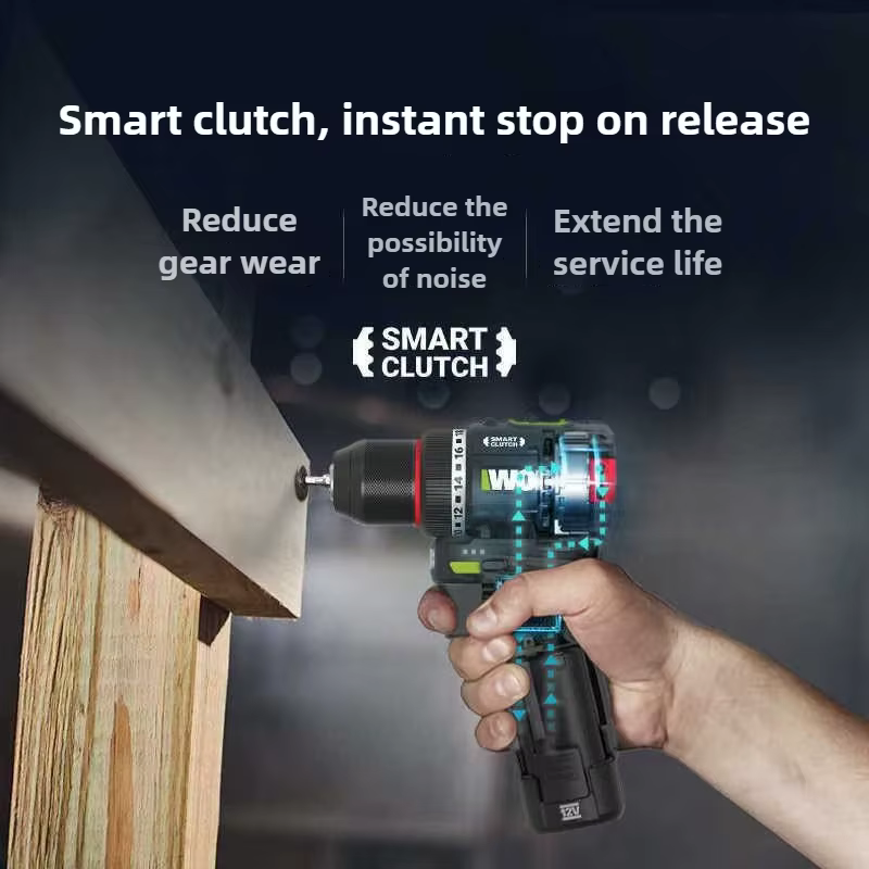 Perceuse électrique sans fil WORX 12V 50Nm 1800 tr/min Embrayage intelligent Arrêt automatique Moteur sans balais