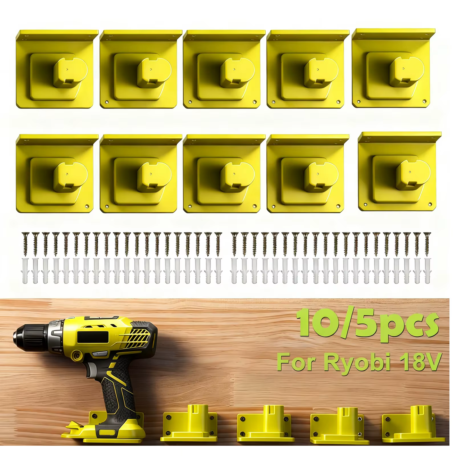 10/5 pièces porte-outil support de quai Compatible pour ryobi 18V