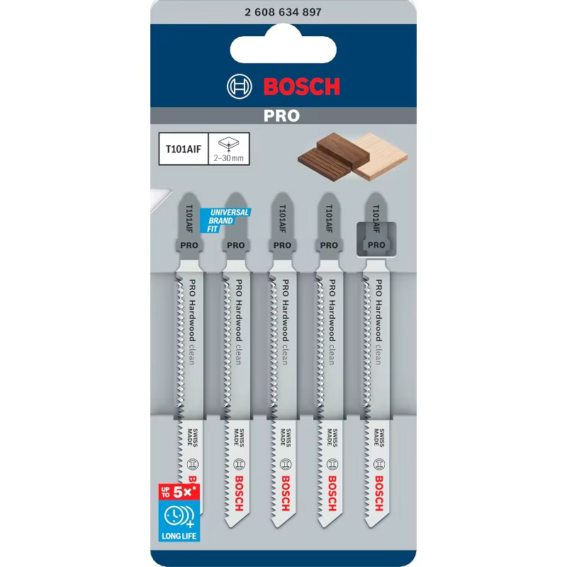 BOSCH 2608634897 Lame de scie sauteuse T101AIF pour le travail du bois dur