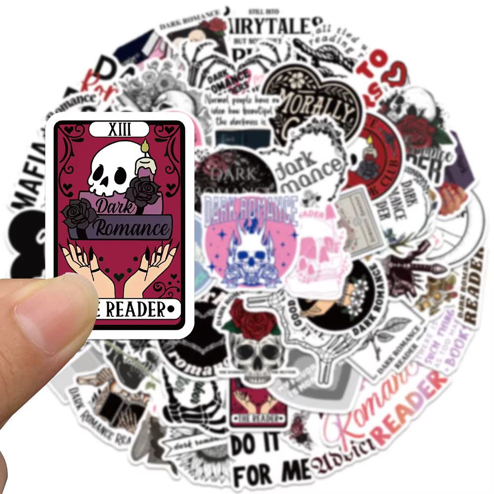 50 pièces Smutty Dark Romance Bookish lecteur d'épices fille dessin animé Booktok autocollant esthétique voiture Kindle Ipad téléphone ordinateur portable journal autocollant