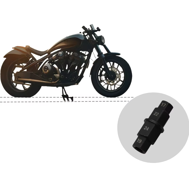 Kit d'outils de réparation de moto à axe hexagonal 4 en 1 de 3/8 pouces robuste-acier cr-v antirouille pour douilles