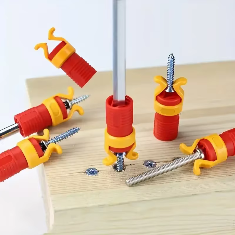Outil de support de vis 1/3 pièces-guide de positionnement de vis en plastique pour le perçage du bois avec poignée antidérapante et contrôle de profondeur-carpent