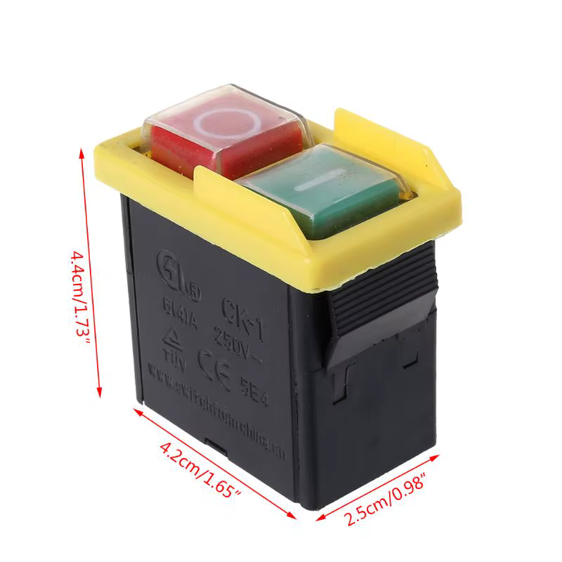 AC250V 6A bouton-poussoir étanche Machine scie coupe perceuse interrupteurs marche/arrêt boîte de commande commutateurs interrupteur électromagnétique