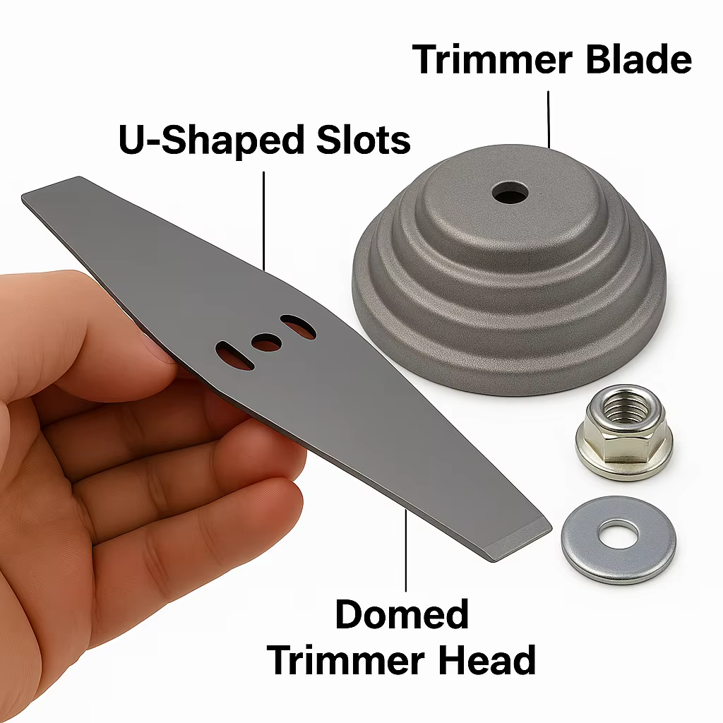 Lames de scie universelles et durables en métal, accessoire de couvercle en plastique pour coupe-herbe, tondeuses à gazon, Kit de vis pour outils électriques de jardin
