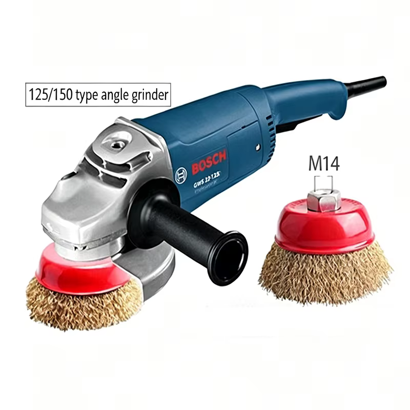 Brosse en fil d'acier de 4 pouces (125-150 mm) pour meuleuse d'angle