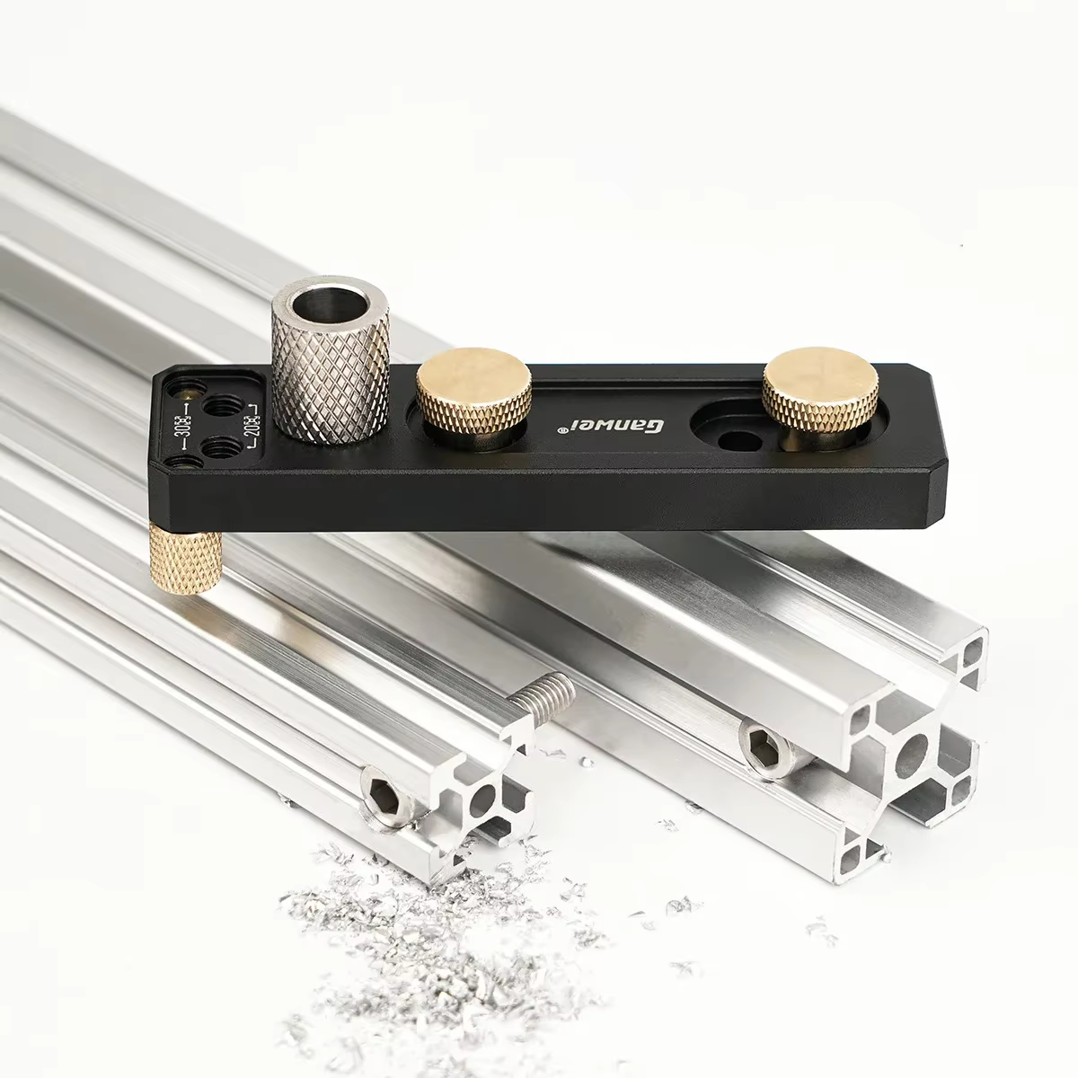 Guide de perçage sur rail à profil en aluminium pour perforateur vertical pour 20 # 30 # 40 # Profilés