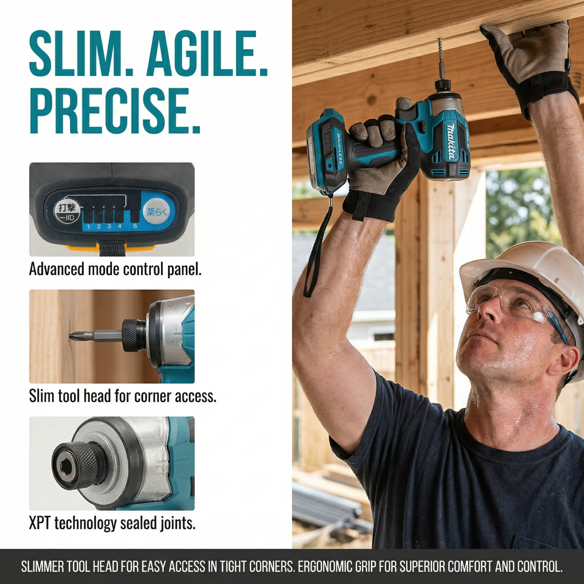 Makita DTD173 Perceuse électrique sans fil 18V sans balais, outil électrique multifonction pour la maison, sans batterie