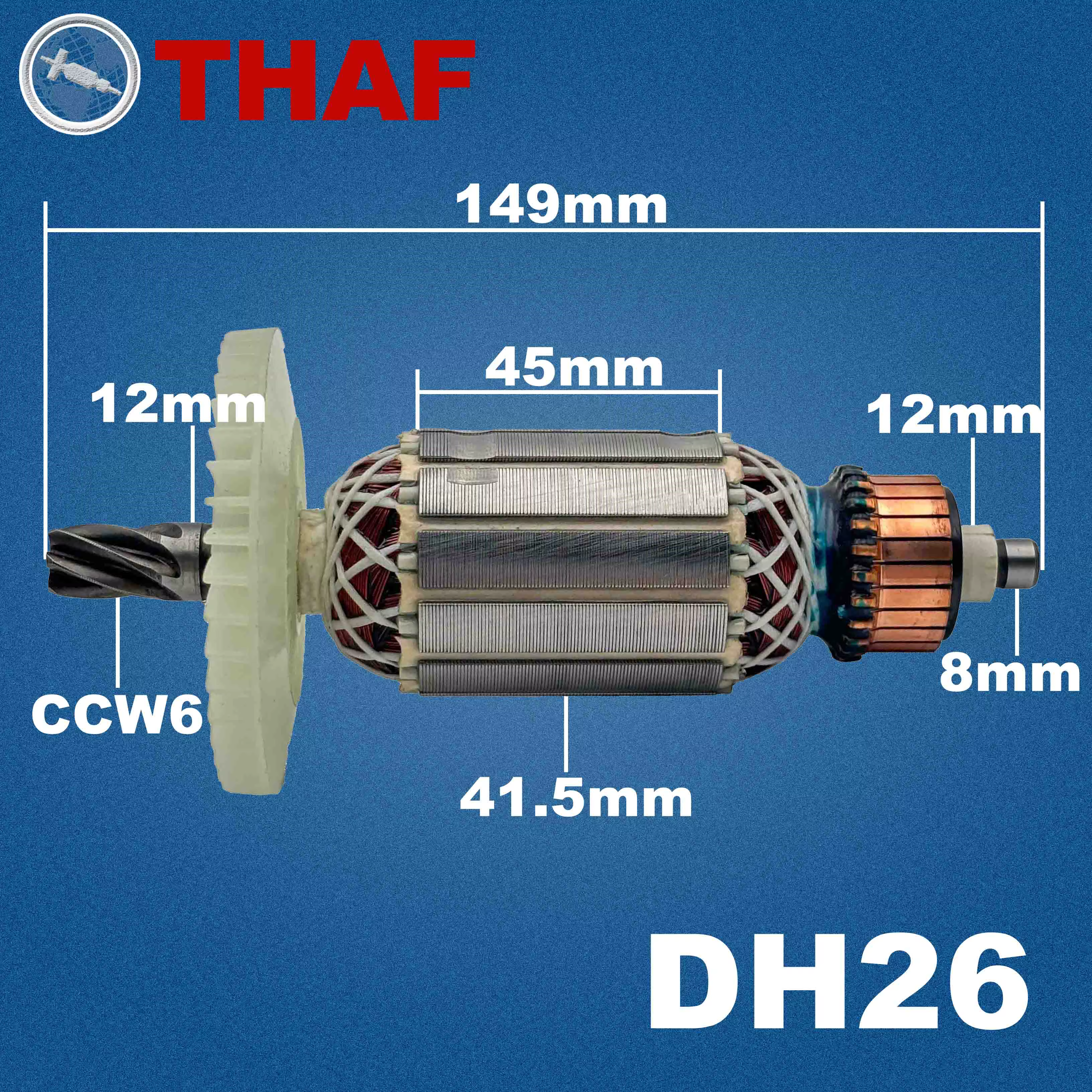 AC 220V 240V DH26 Induit Rotor Stator Field pour HITACHI Perceuse A Percussion Pièces de rechange DH 26