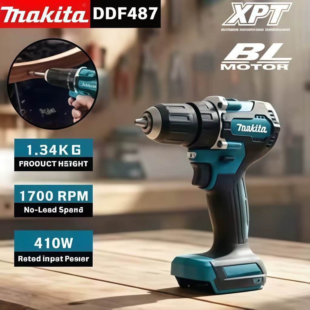 Ensemble perceuse-visseuse Makita 18V DDF487 13mm authentique d'usine