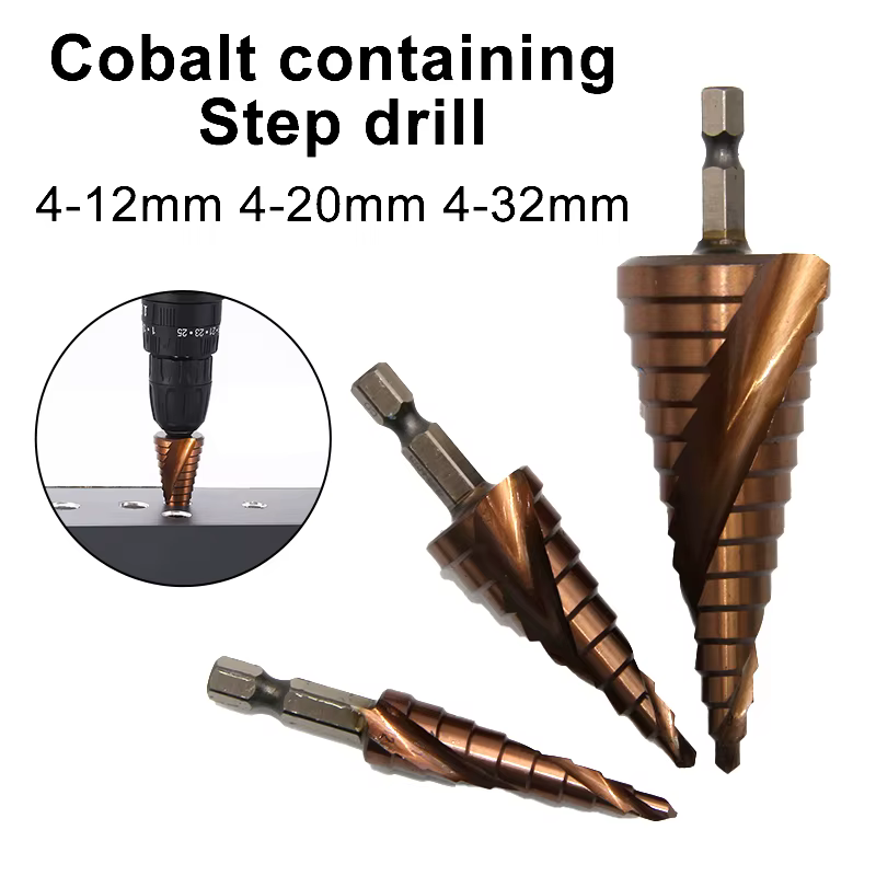 4-12/4-20/4-32mm M35 cobalt contenant étape perceuse pagode trou ouvreur hexagonal spirale