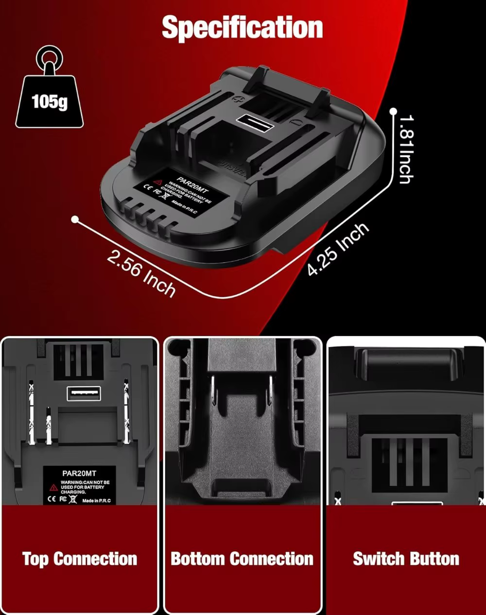 Adaptateur PAR20MT pour outils Parkside vers Makita