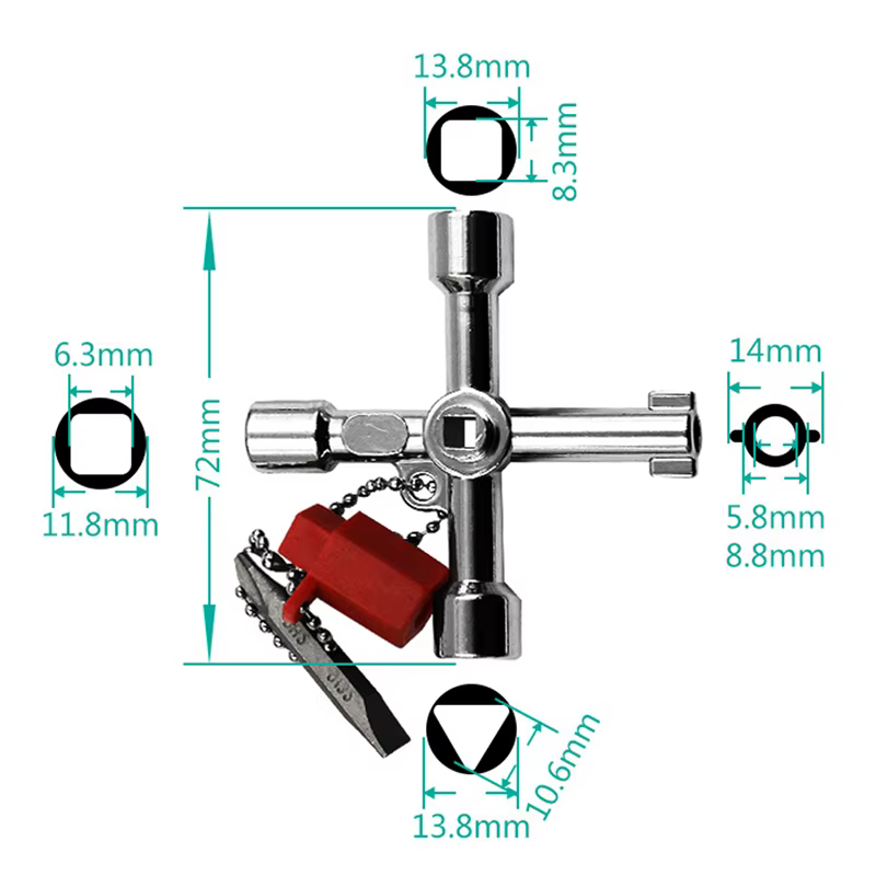 Clé triangulaire multifonctionnelle pour utilitaire d'eau