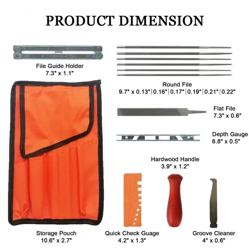 Kit d'affûtage de chaîne de tronçonneuse professionnel
