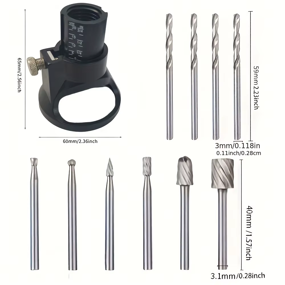 Routeur rotatif fraise Guide fixation foret hélicoïdal Kit d'outils de sculpture sur bois localisateur dédié outil de menuiserie pour Dremel