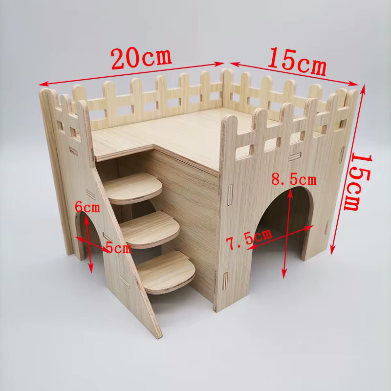Hamster écureuil maison d'évitement en bois massif hérisson maison en bois nid d'ours doré cochon néerlandais dortoir Rutin poulet grande maison