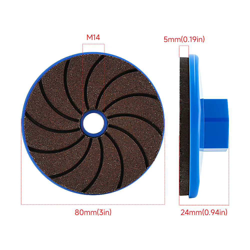 Disque de polissage diamanté LOZLIN M14 fileté 3 pouces 80 mm