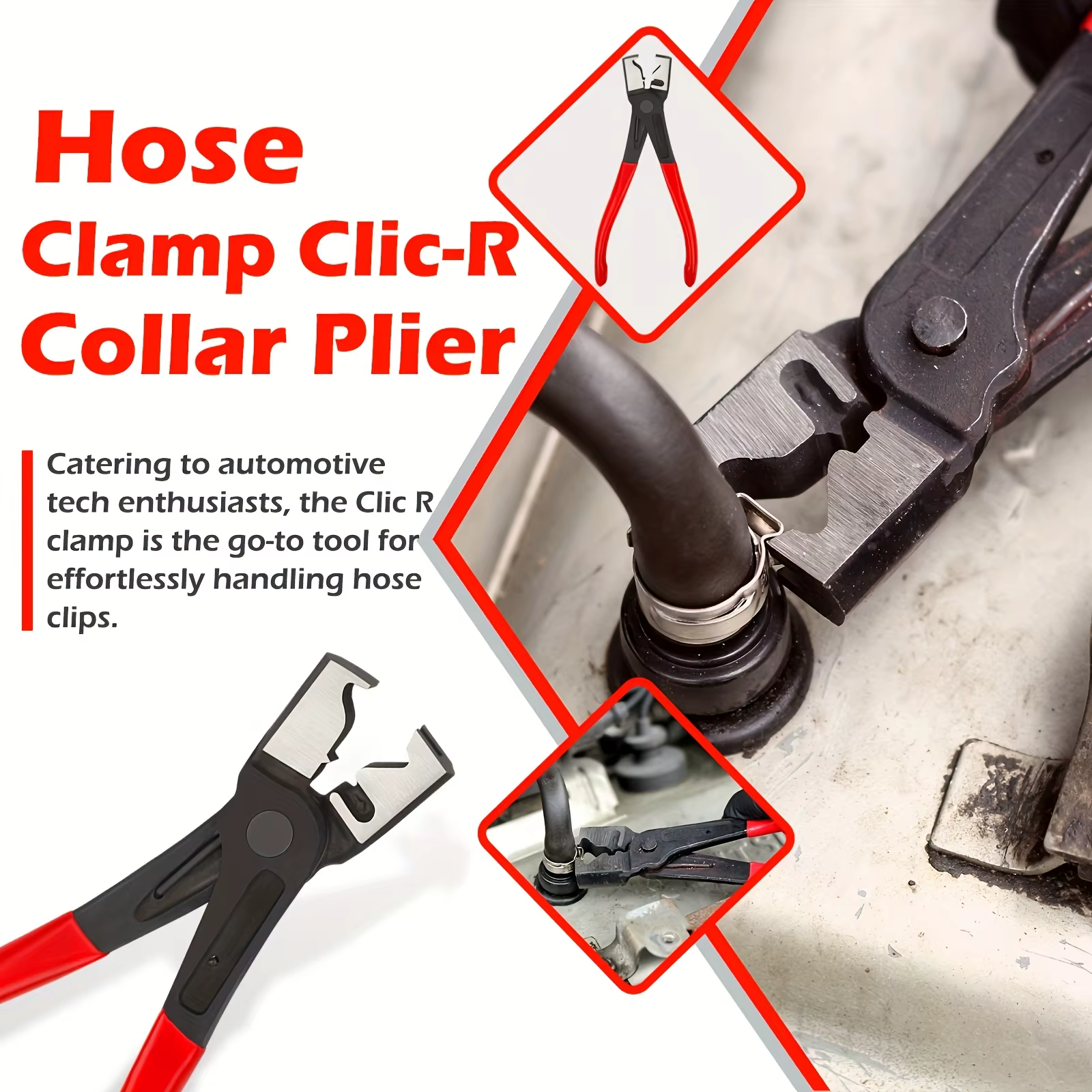 Pince à collier de serrage professionnelle - Kit d'outils de déconnexion et de démontage de conduite de carburant pour la réparation automobile