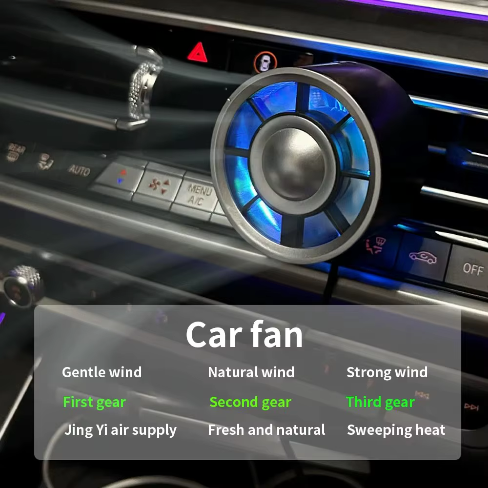 Ventilateur de refroidissement de sortie d'air de voiture multifonction, USB, avec lumière colorée, Mini ventilateur de voiture, Dissipation thermique du siège arrière de voiture, accessoires de voitu