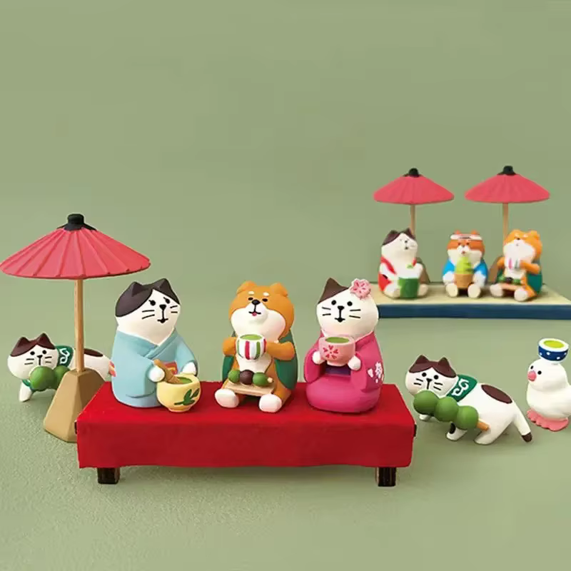 ZAKKA – décoration de scène de loisirs de jardin de thé japonais, cadeau de jeu à la mode, jouet de chat sushi, bricolage en résine, artisanat de grain mignon, petite décoration