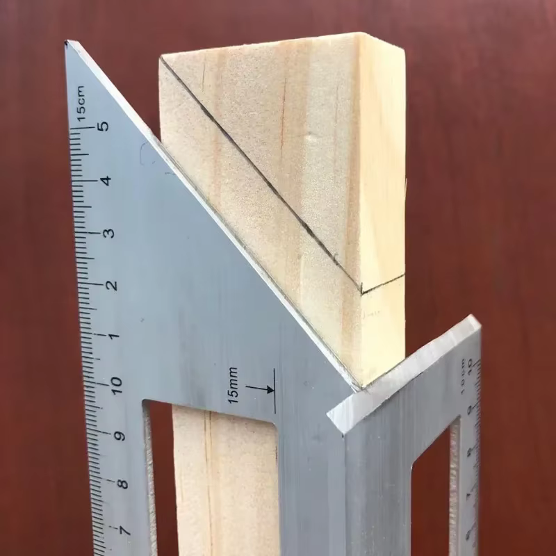 Règle d'angle de jauge carrée multifonctionnelle à 45/90 degrés, outil de mesure pour le travail du bois