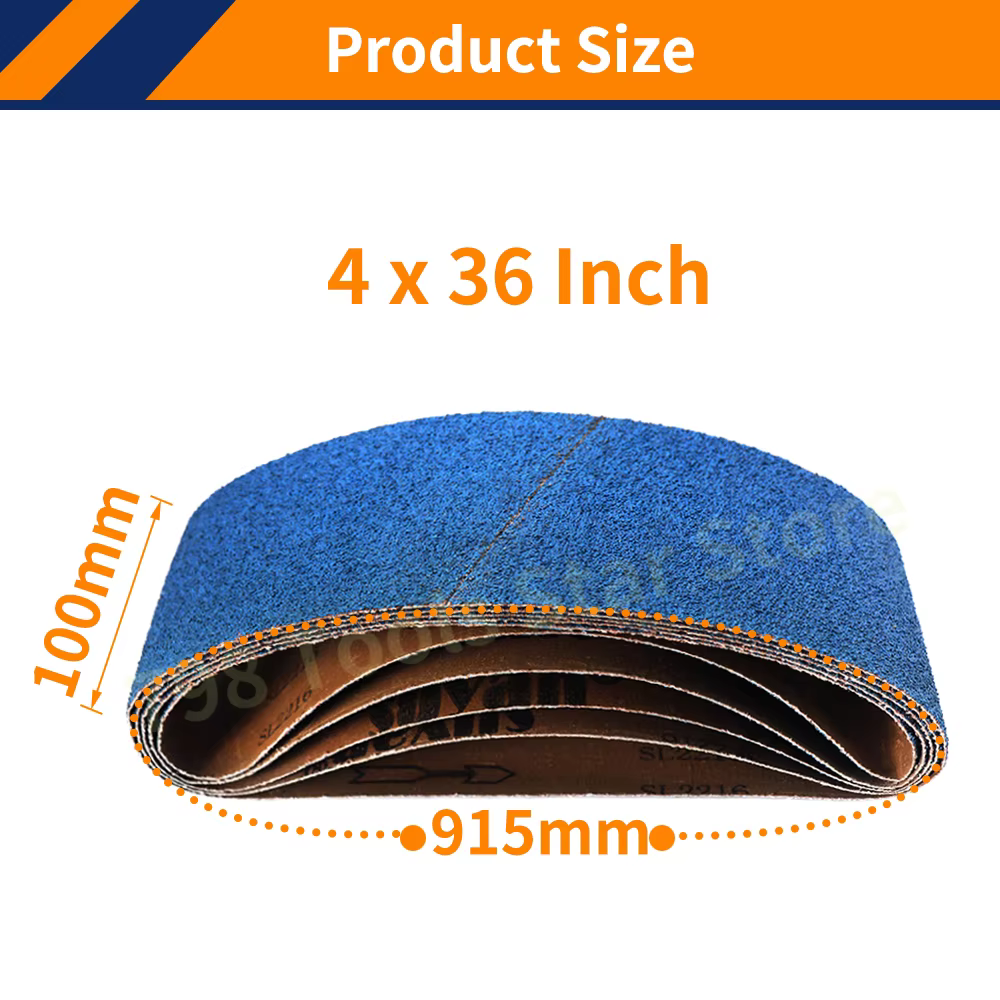 5 bandes abrasives bleues 915x100mm