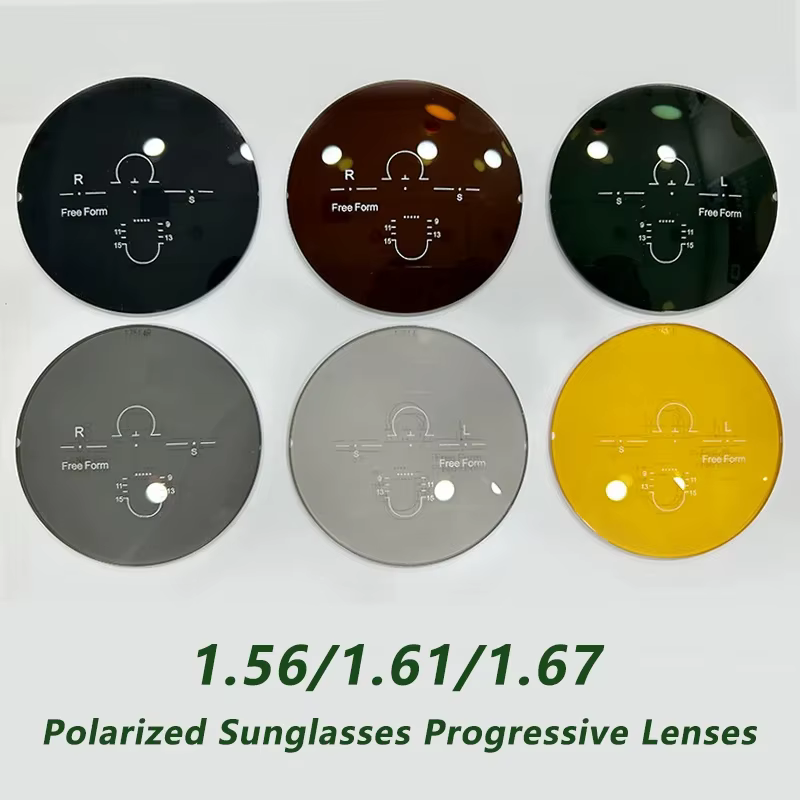 Nouvelles lentilles multifocales à forme libre 1.56-1.74, lentilles de prescription progressives numériques fines MR-8, anti-lumière bleue, polarisées, verres solaires