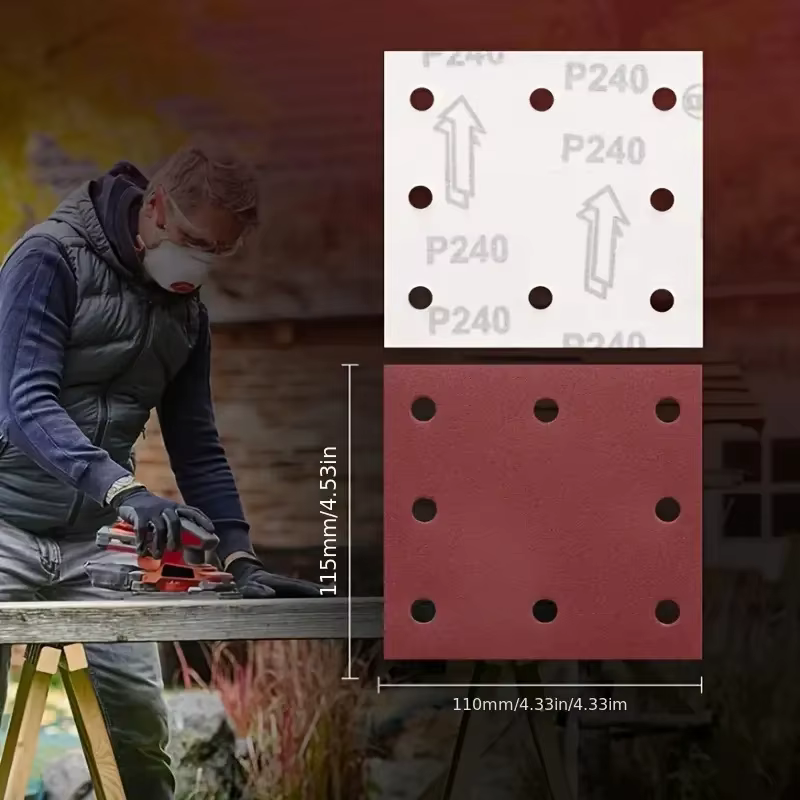 Papier de verre à 8 trous 110x 115mm