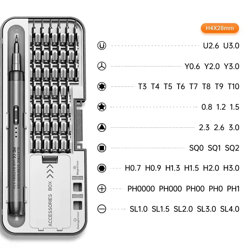 Ensemble de tournevis électrique sans fil rechargeable, kit d'outils électriques de précision, mini perceuse pour la réparation de téléphones portables et d'ordinateurs, CRV