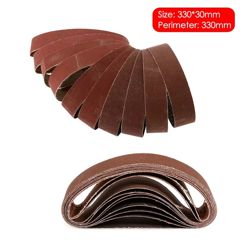 10/20/50 pièces courroies abrasives pour Mini Machine à bande électrique 330x30mm P120/320/600/800/1000 ceintures