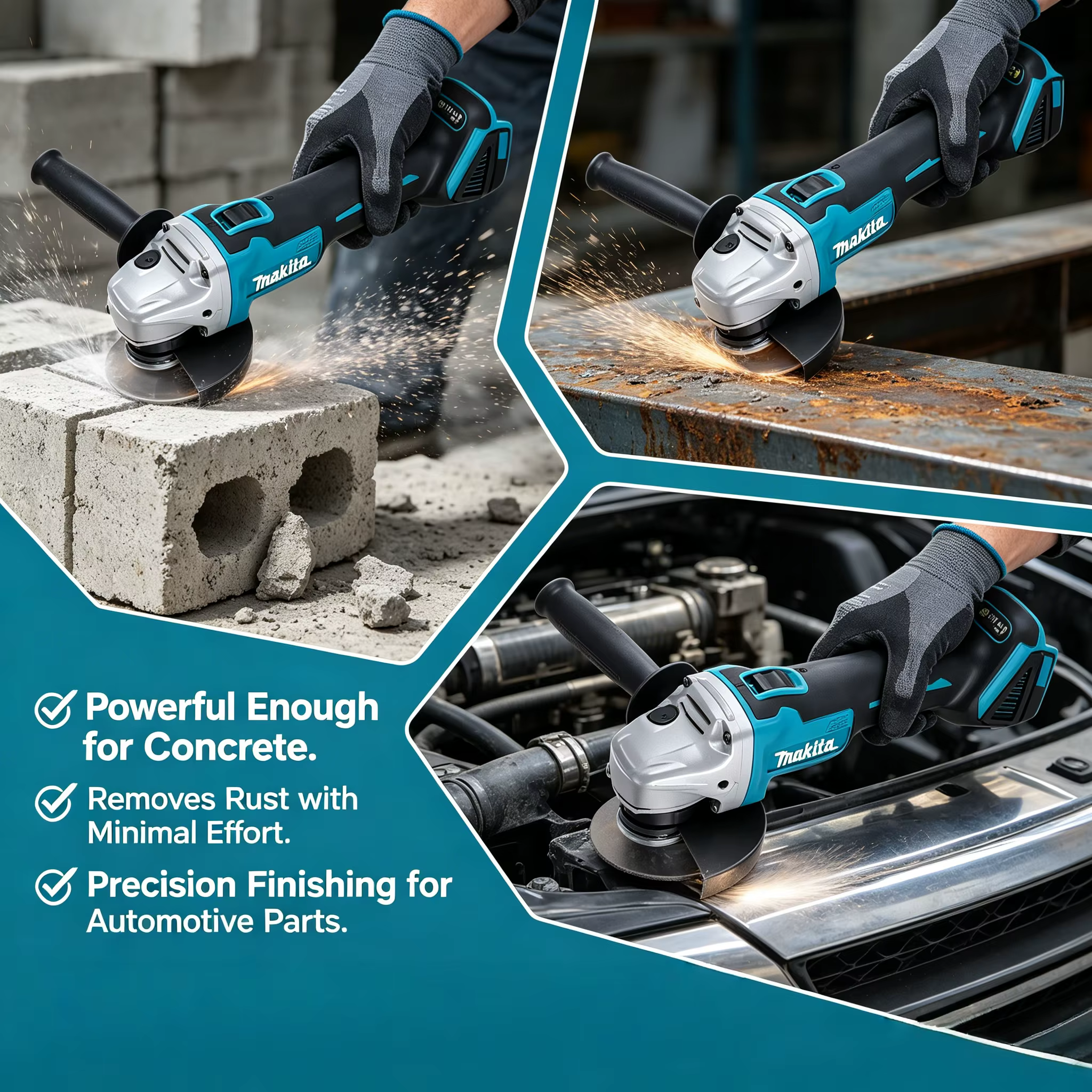 Meuleuse d'angle sans fil Makita DGA504 18V (125 mm) - Outil électrique au lithium multi-usage (machine nue)