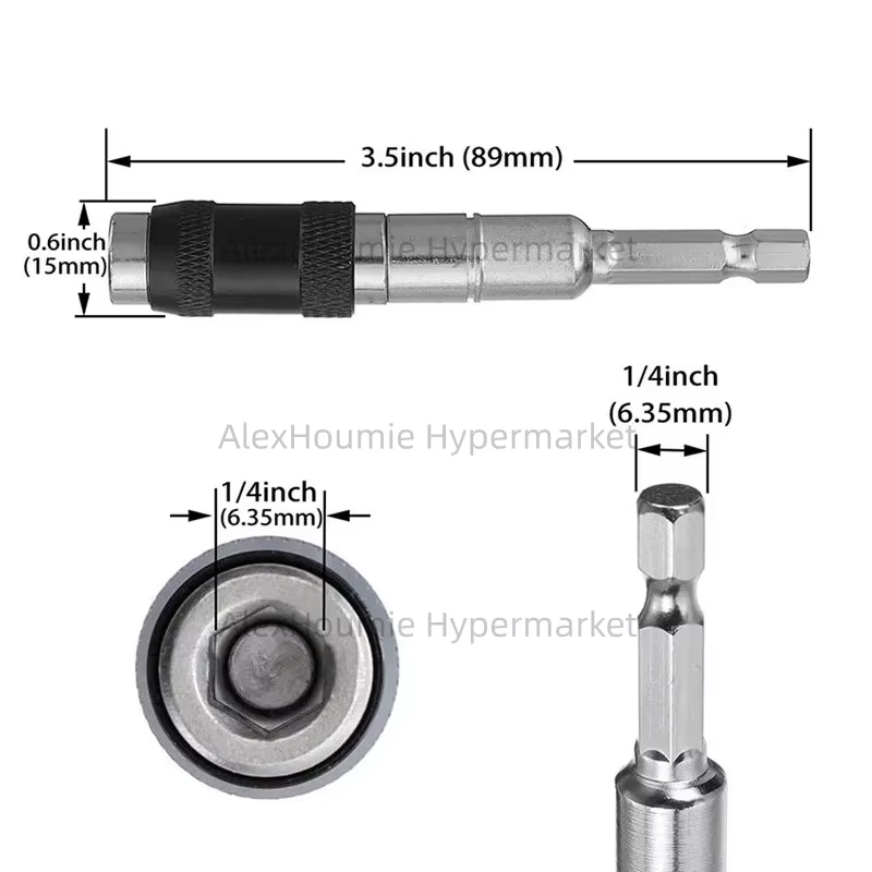 Tige d'extension de foret 1/4 "