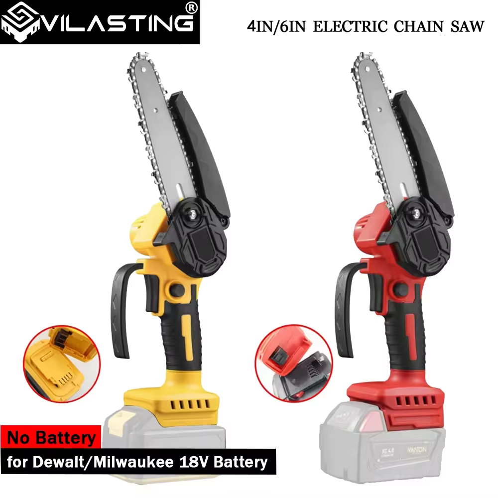 VILASTING Mini tronçonneuse 4/6 pouces sans fil travail du bois jardin scie électrique outil
