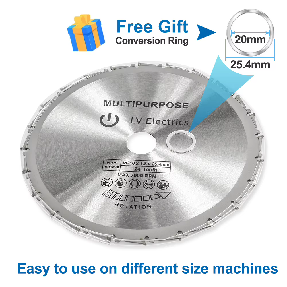 HAMPTON Lame de Scie Circulaire Diamètre 210mm Dents 24T 48T 60T 80T Bois Disque De Coupe Carbure Pointe TCT